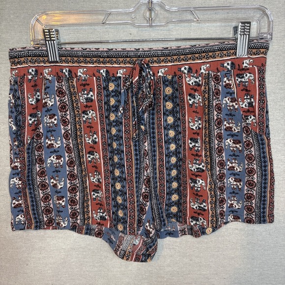 Women's Bebop Elastic Waist Pull On Shorts‎ Size Medium Multicolor Pockets Cute - Picture 1 of 5